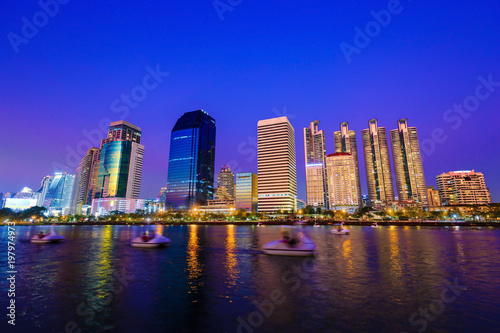 city view at Benjakitti Park  Bangkok  Thailand