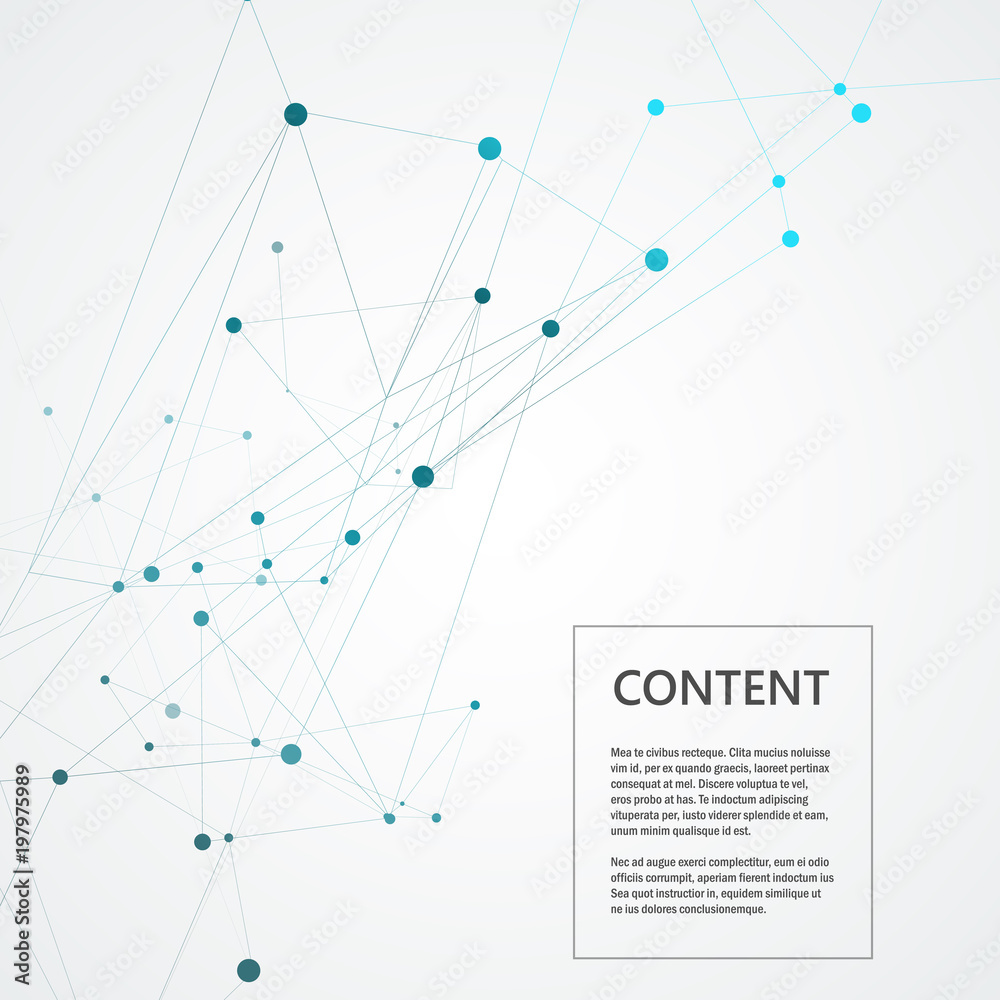 Vector molecule background and blue connection dots and lines Vector molecule background and blue connection dots and lines