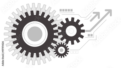 Gears wheels creative working icon background