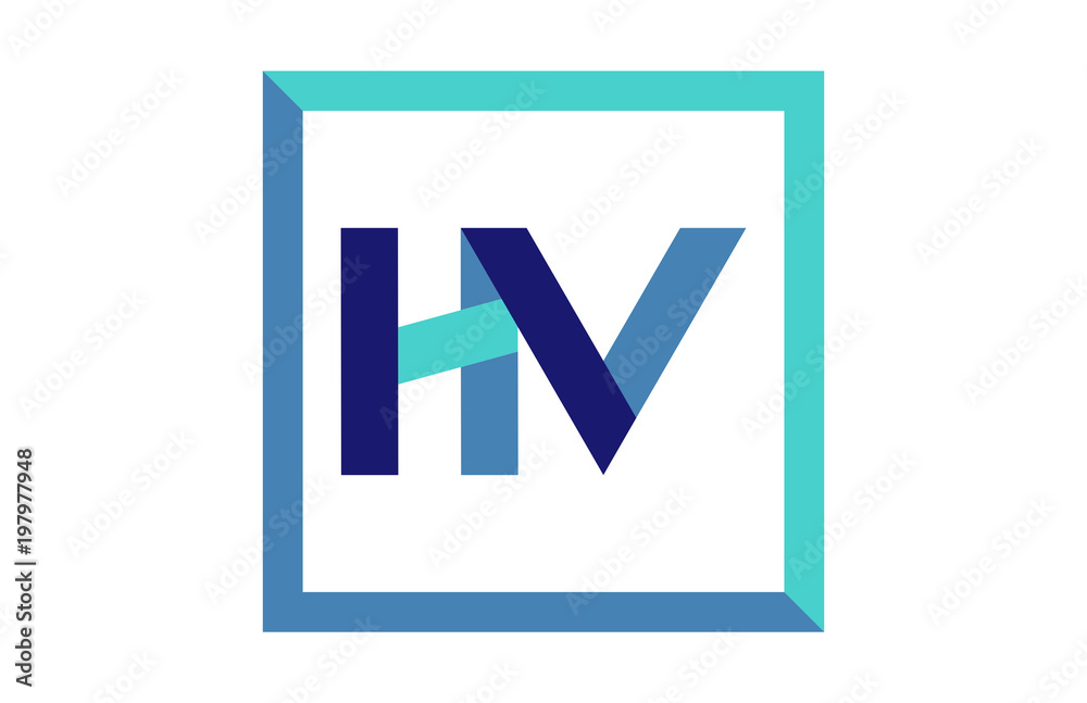 HV Square Ribbon Letter Logo HV Square Ribbon Letter Logo