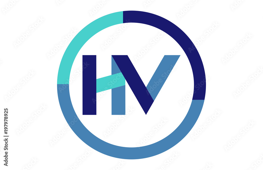 HV Global Blue Ribbon letter Logo HV Global Blue Ribbon letter Logo