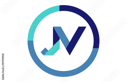 JV Global Blue Ribbon letter Logo