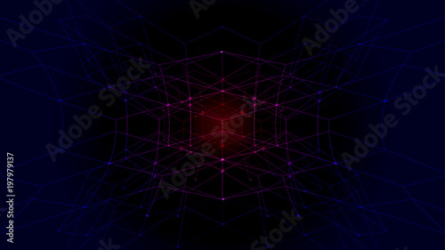 wireframe polygon technology abstract background