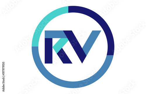 RV Global Blue Ribbon letter Logo