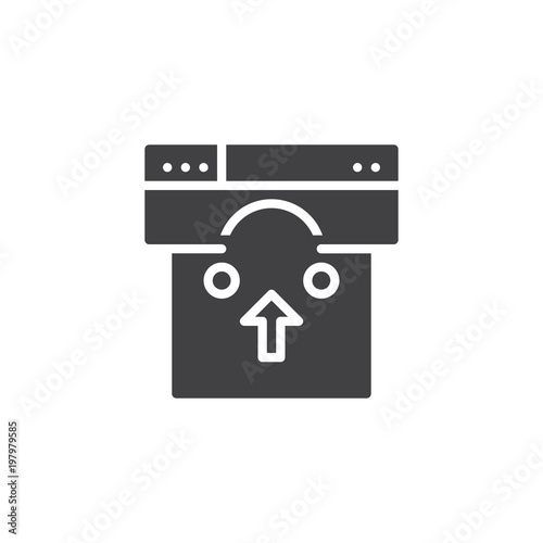 Fototapeta Naklejka Na Ścianę i Meble -  Browser window and shopping bag vector icon. filled flat sign for mobile concept and web design. Online shopping simple solid icon. Symbol, logo illustration. Pixel perfect vector graphics