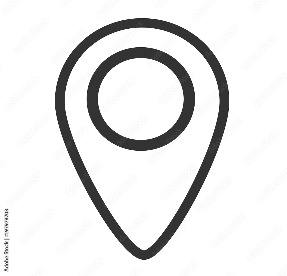 map pin line icon on white background. flat style. thin line pin point icon. location sign. pointer line symbol.