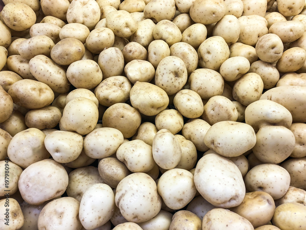 yellow fresh potatoes in farmers store yellow fresh potatoes in farmers store
