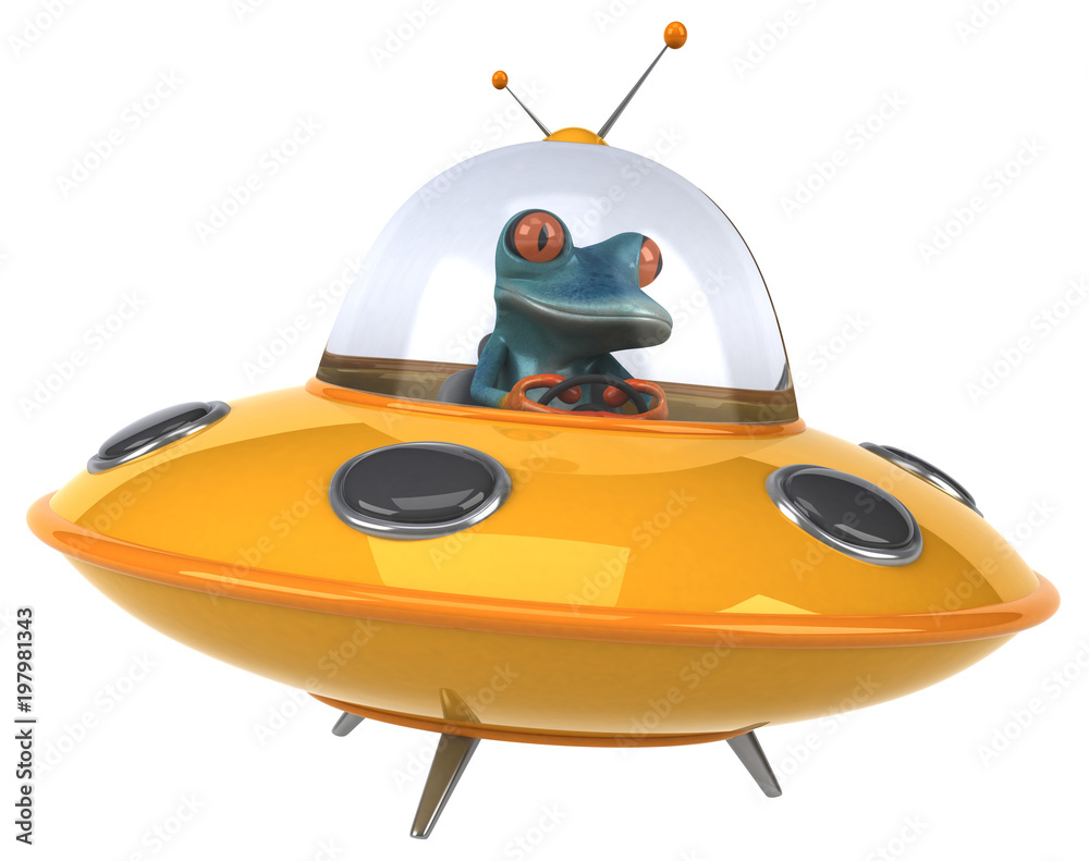 Fun frog- 3D Illustration Fun frog- 3D Illustration