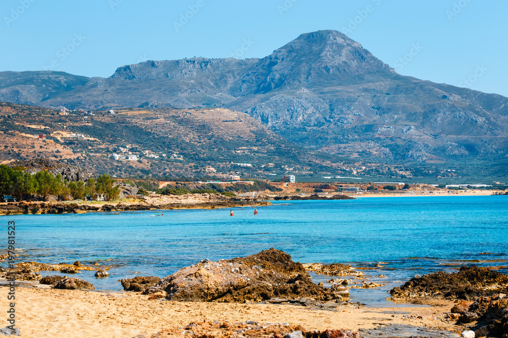 Beautiful Falassarna beach on Crete Island, Greece