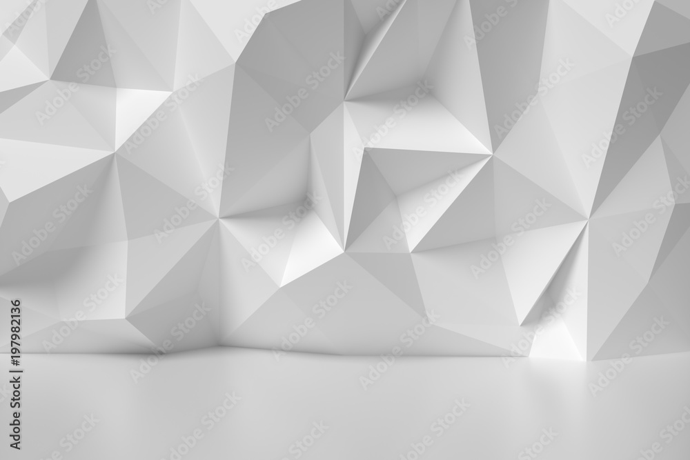 Obraz premium Abstract white room with rumpled wall