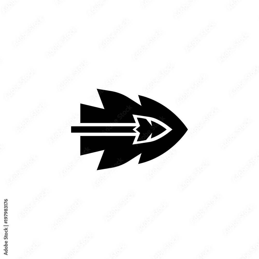 Arrow Flying. Flat Vector Icon. Simple black symbol on white background