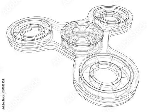 Hand spinner outline. Vector