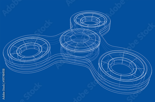 Hand spinner outline. Vector