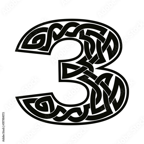 Numeral with Celtic ornament.