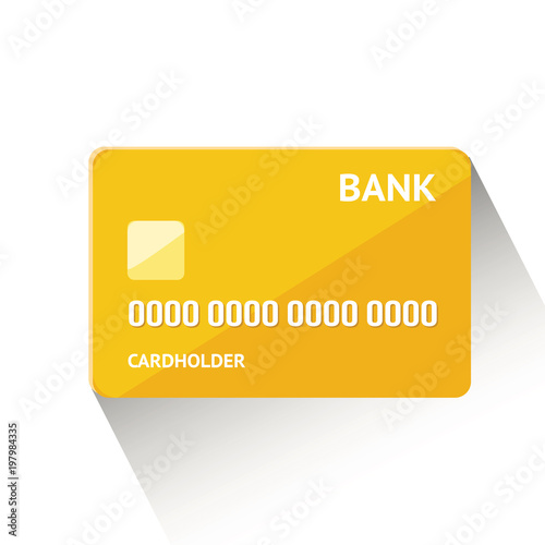 Vector illustration of detailed golden credit card isolated on white background
