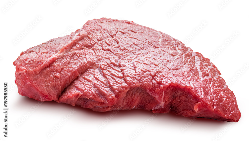 Fototapeta premium Raw beef steak, a piece of meat isolated on white background