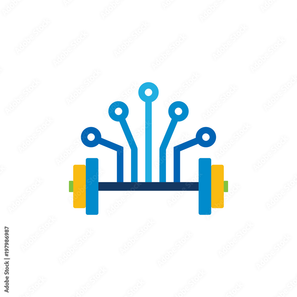 Barbell Digital Logo Icon Design Barbell Digital Logo Icon Design