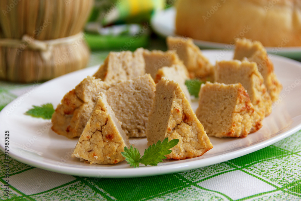 cold snacks, home-made pate of chicken