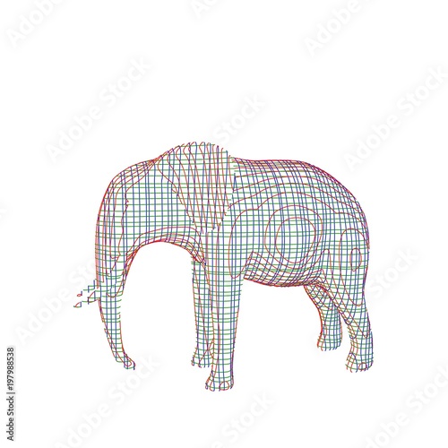 Abstract striped elephant. ...