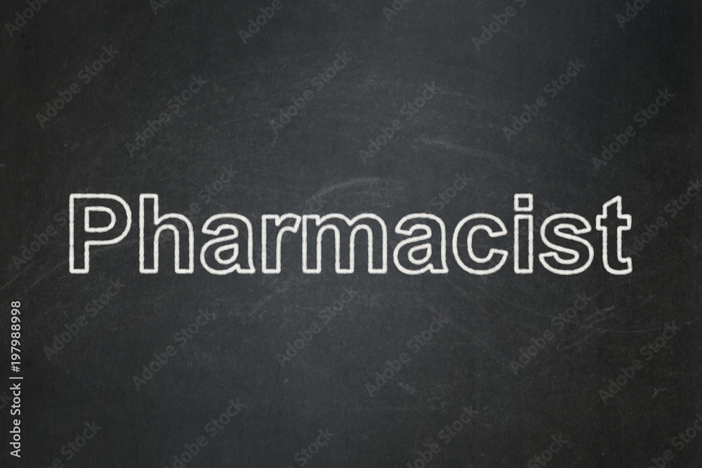 Obraz premium Health concept: text Pharmacist on Black chalkboard background