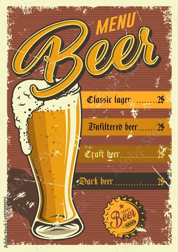 Vintage pub poster design.