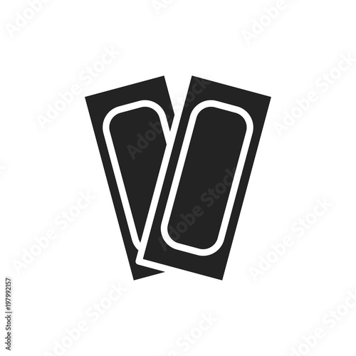 Wax strips silhouette icon. Hair removal method. Waxing.