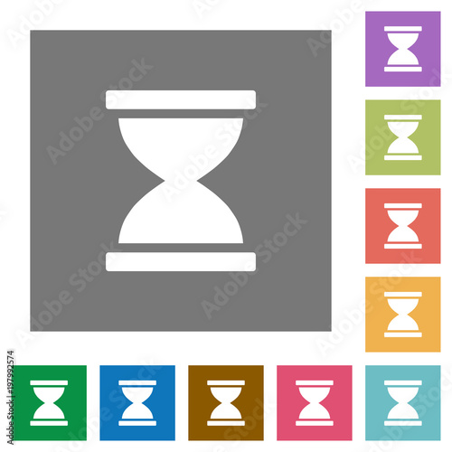 Hourglass square flat icons