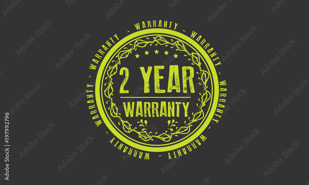 2 years warranty icon vintage rubber stamp guarantee