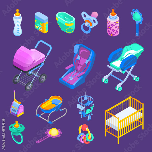 Baby  Accessories Isometric Set