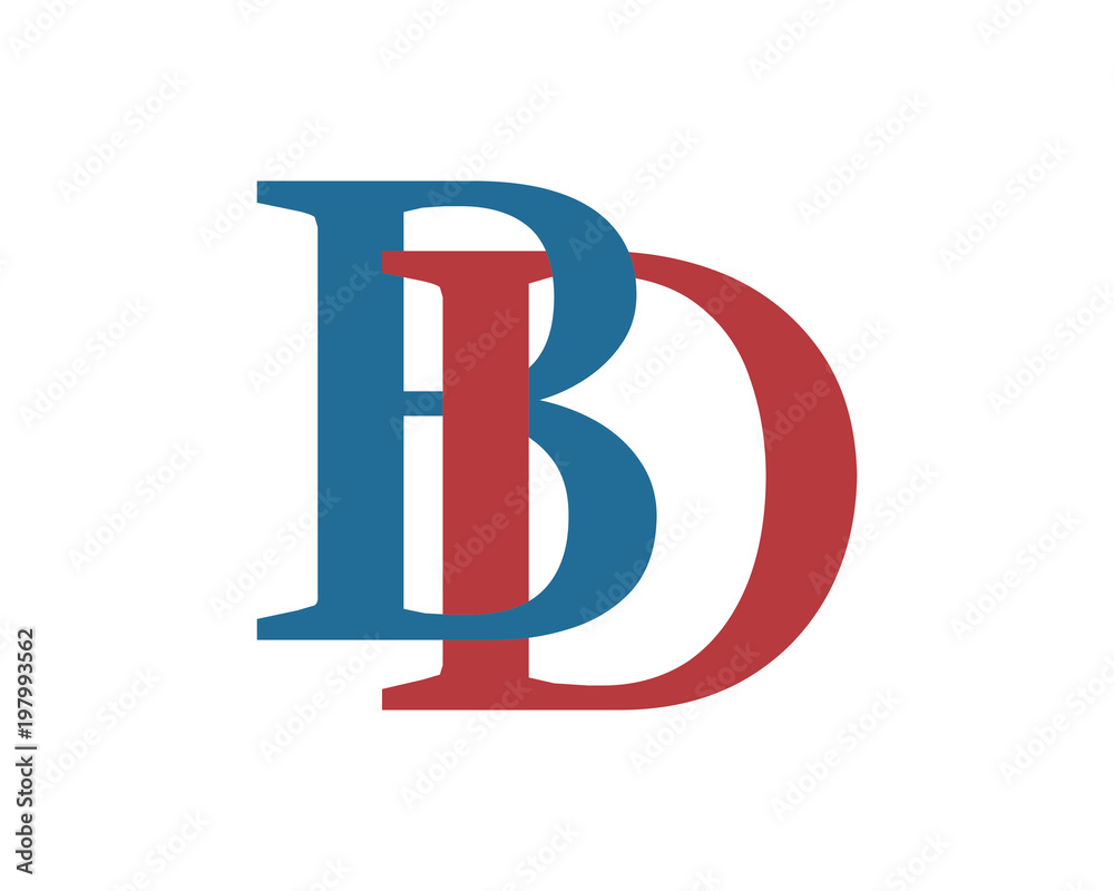 BD initial letter alphabet typography font uppercase image vector icon BD initial letter alphabet typography font uppercase image vector icon