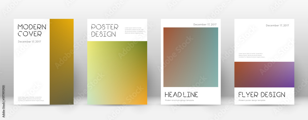 Flyer layout. Minimal beauteous template for Brochure, Annual Report, Magazine, Poster, Corporate Presentation, Portfolio, Flyer. Appealing color transition cover page.