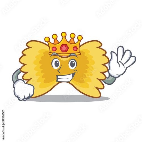 King Farfalle pasta mascot cartoon