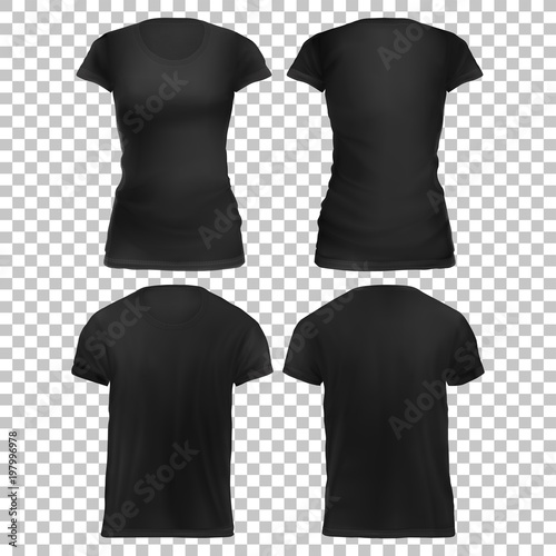 Mock-up Black Women's t-shirt front+back