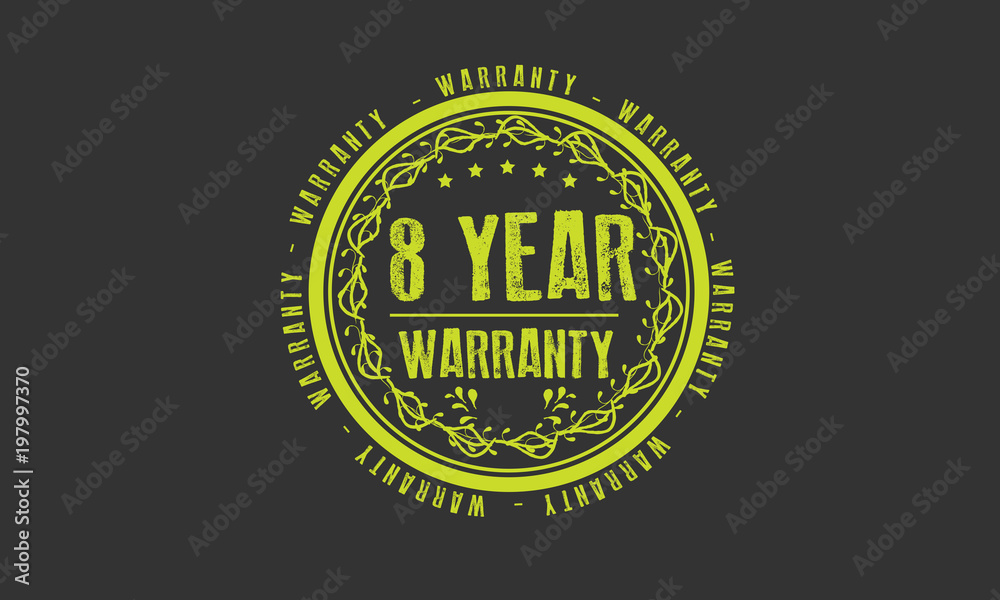 Fototapeta premium 8 years warranty icon vintage rubber stamp guarantee