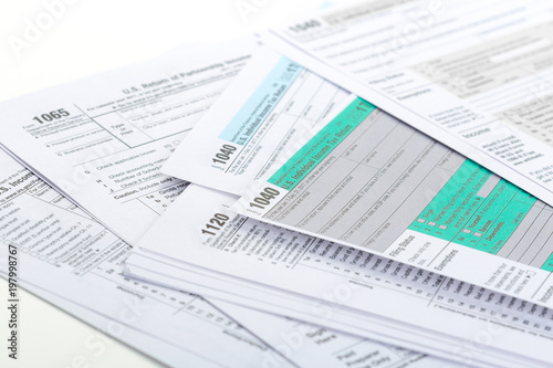 Tax forms, close up