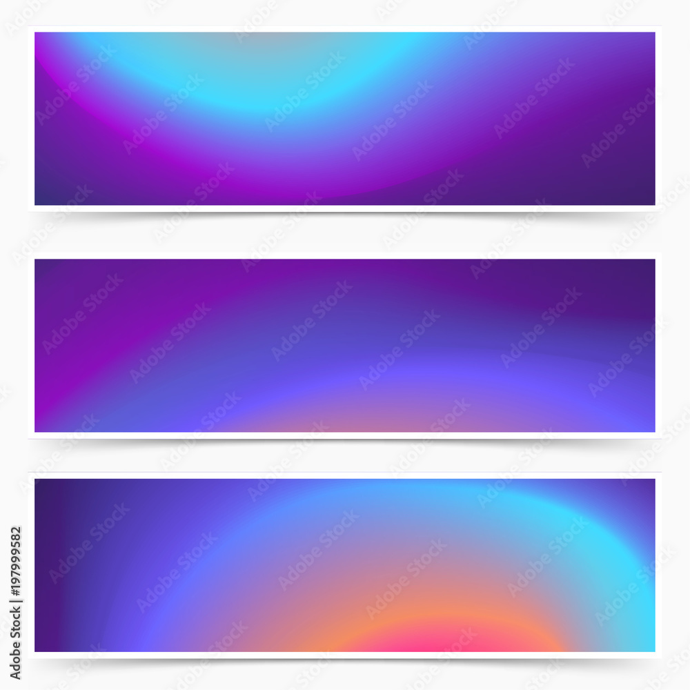 Bright color mesh gradient fashion headers collection