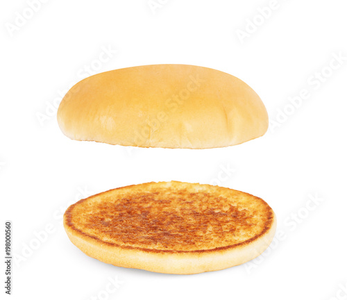 burger bread isolated on white background.