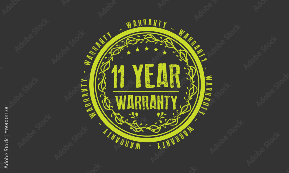 Fototapeta premium 11 years warranty icon vintage rubber stamp guarantee