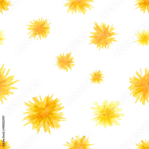 Watercolor dandelion seamless pattern