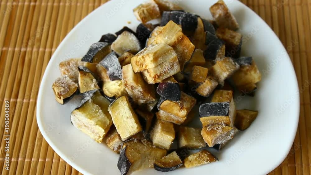 The frozen vegetables -eggplants. The frozen vegetables -eggplants.