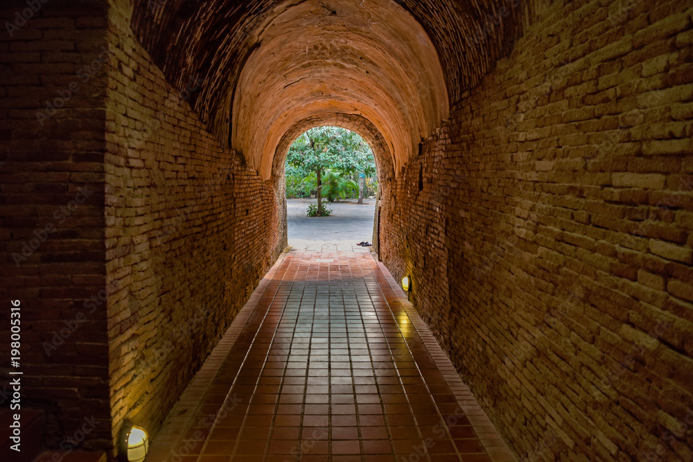 Ancient tunnel , Buddhist temple tunnel  Thailand