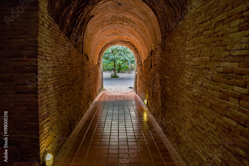Ancient tunnel , Buddhist temple tunnel Thailand