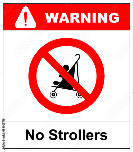 No strollers or pushchair, vector illustration