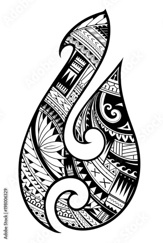 Maori style tattoo. Aboriginal fish hook symbol