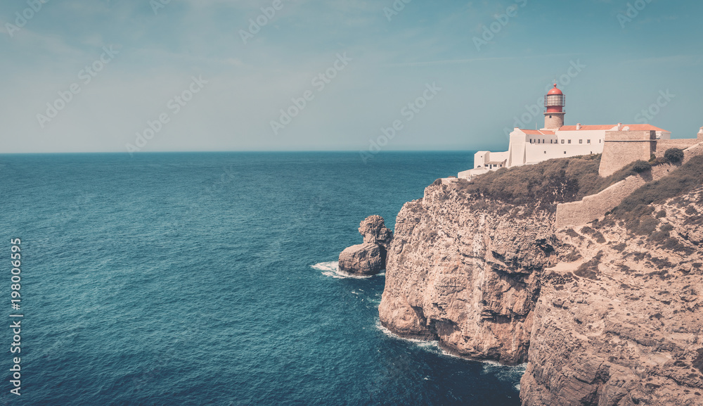 Amazing lighthouse on portuguese coastline