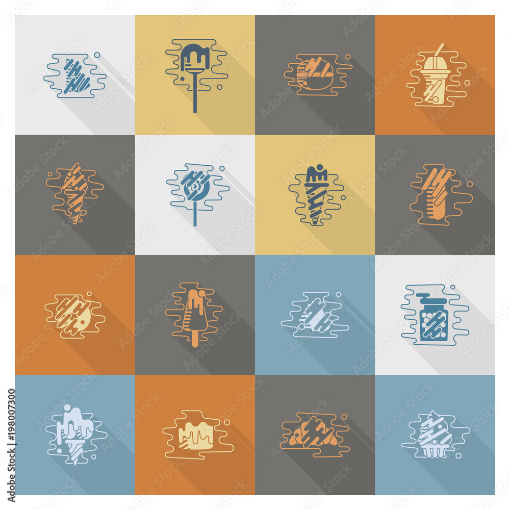 Dessert Icon Set in Modern Flat Design Style Dessert Icon Set in Modern Flat Design Style