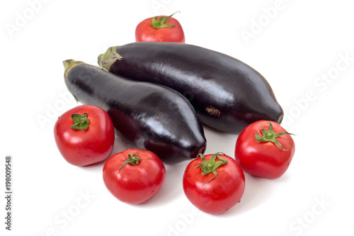 Eggplants and tomatoes