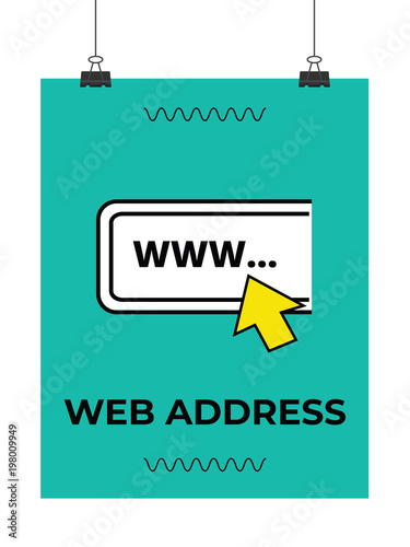 web address vector thin line icon