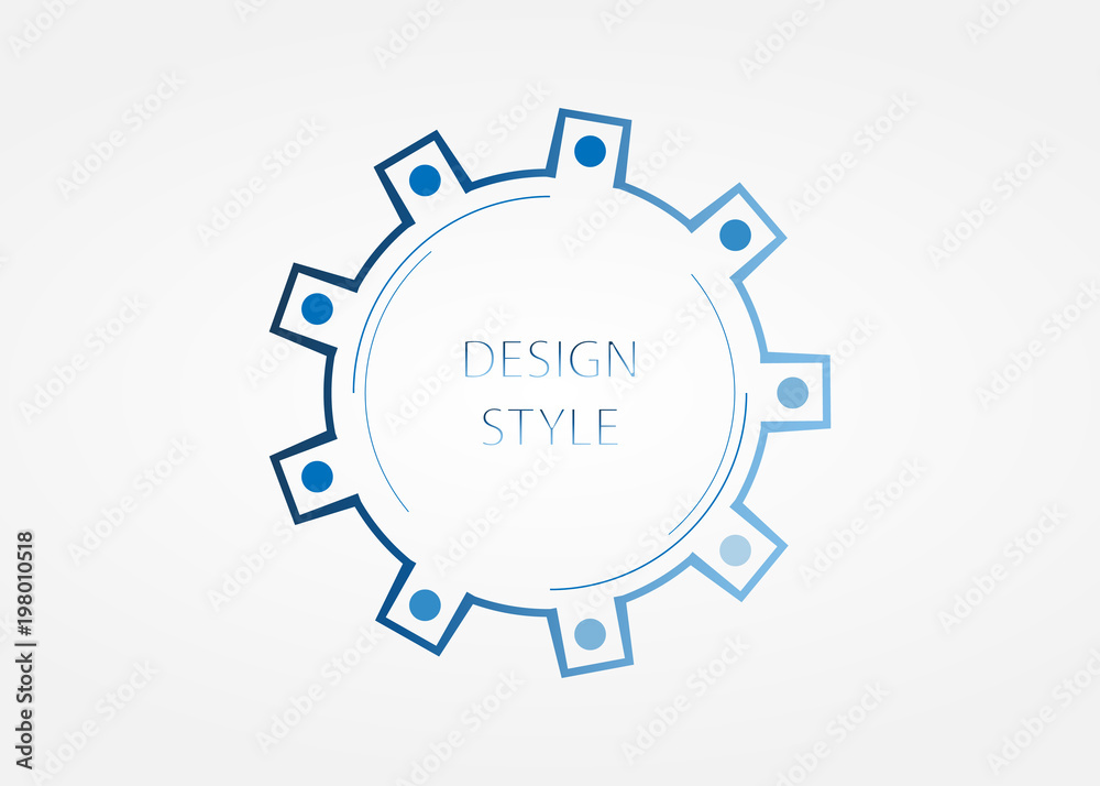 Banner of blue color, design style. Background technology, vector illustration.