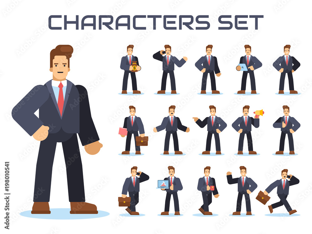 set of businessman characters set of businessman characters
